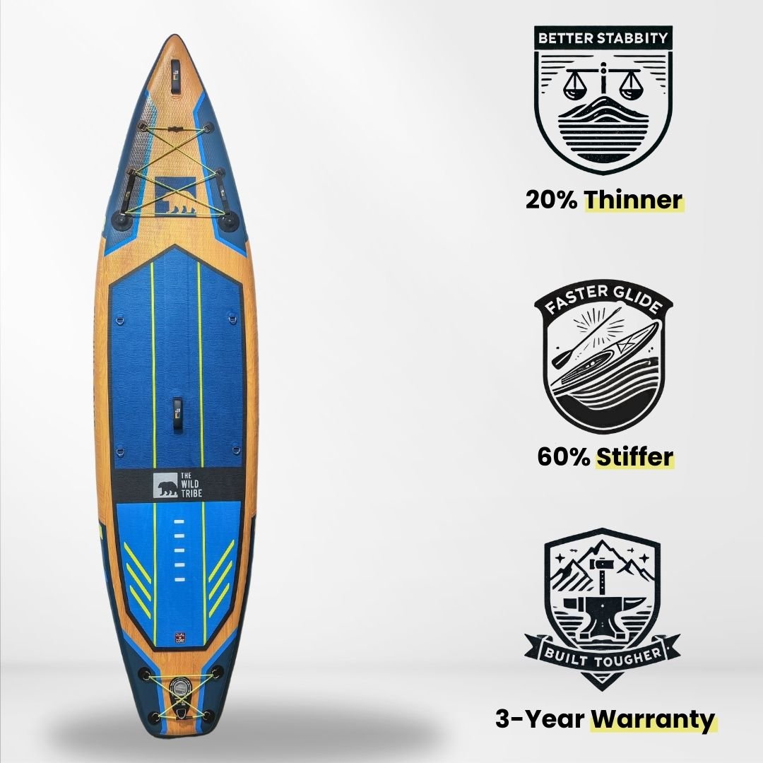 Columbia 11' Inflatable Paddle board (Hybrid Carbon Paddle + Bag with Wheels) - The Wild Tribe