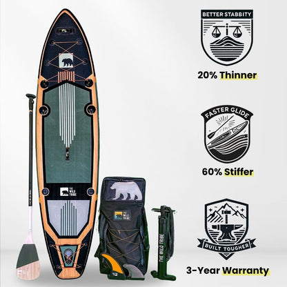 Planche de paddle gonflable Sequoia XL 11' verte - The Wild Tribe
